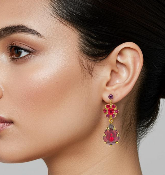 Pendientes Rubí Eduardiano