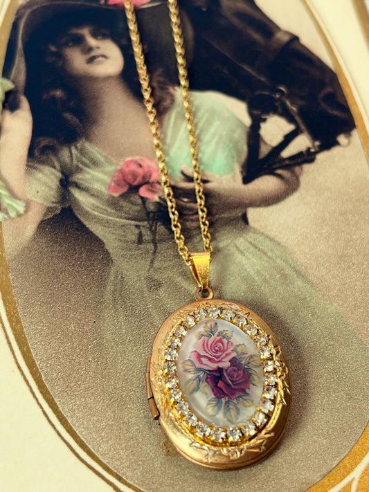 Collar Relicario Rosal 🥀 VINTAGE - Pieza Única