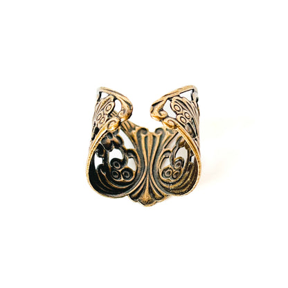 Anillo Ajustable Art Nouveau en Bronce Envejecido