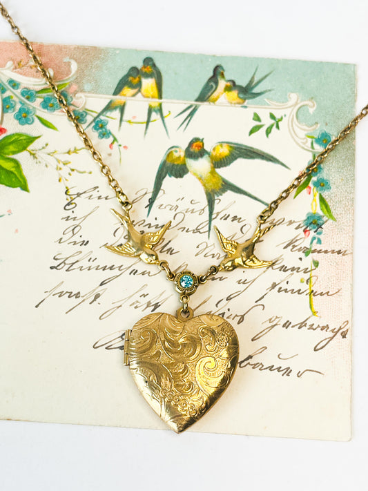 Collar de Relicario Corazón Vintage