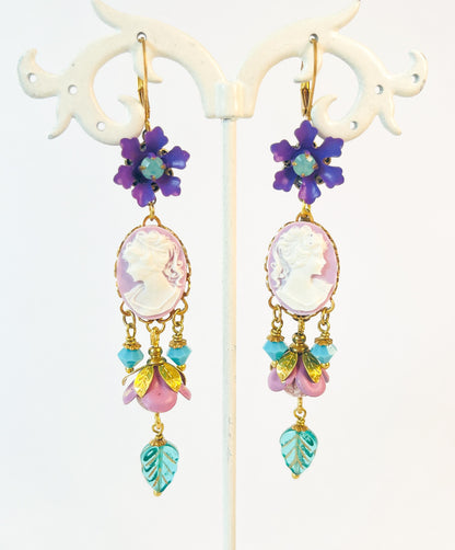 Pendientes Lineales Camafeo Violet