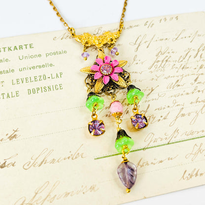 Collar Colgante Floral Jardín Turmalina