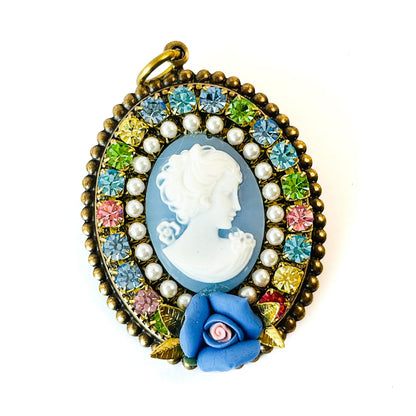 Prendedor Convertible a Collar "Élégance Mutable Bleu"