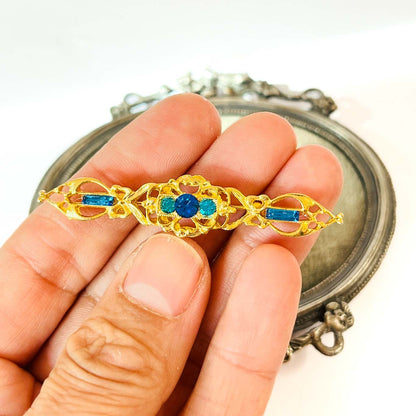 Prendedor Dorado con cristales Swarovski | Broche vintage