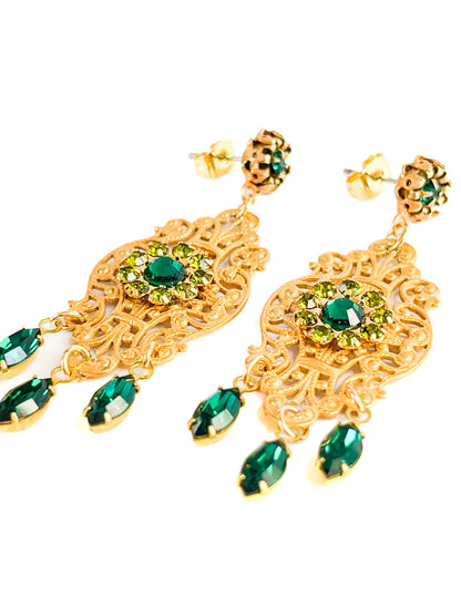 Aros Filigrana Esmeralda