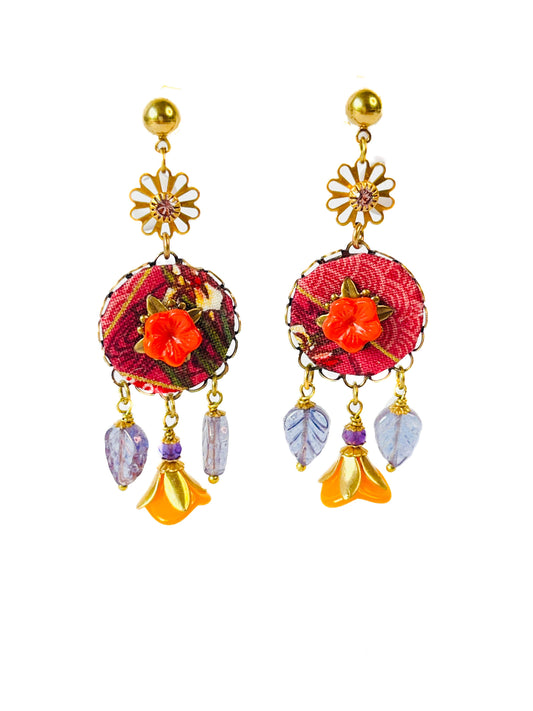 Pendientes Jardín Imperial – Colección Poema Textil