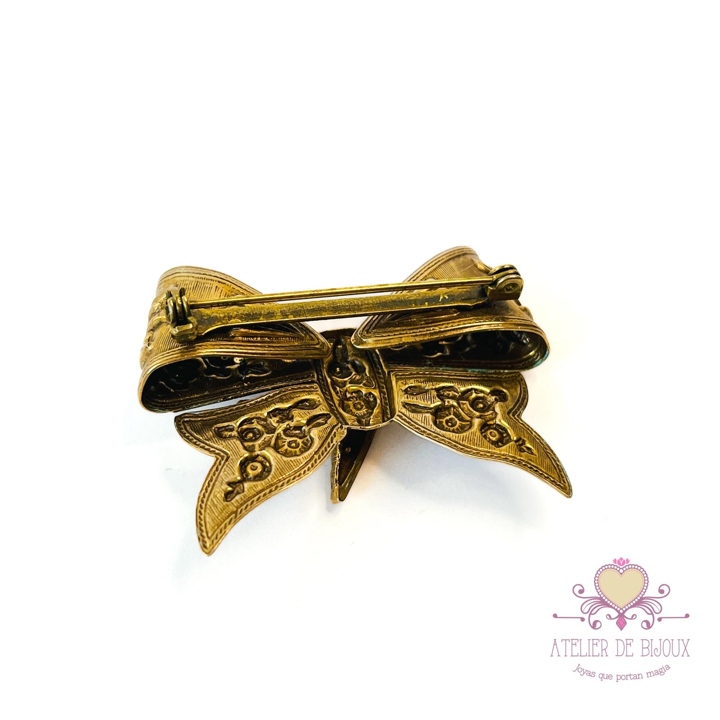 Prendedor Rosetón Vintage con Pajarito