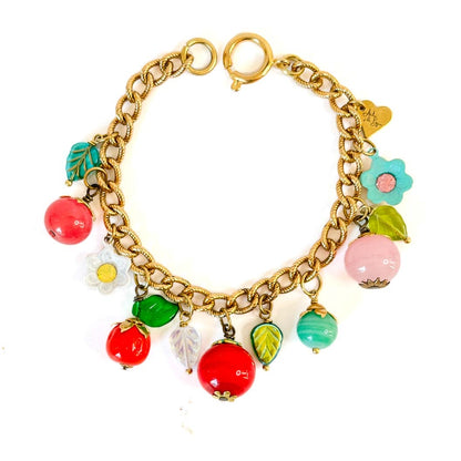 Brazalete Frutas y Flores Vintage con Charms