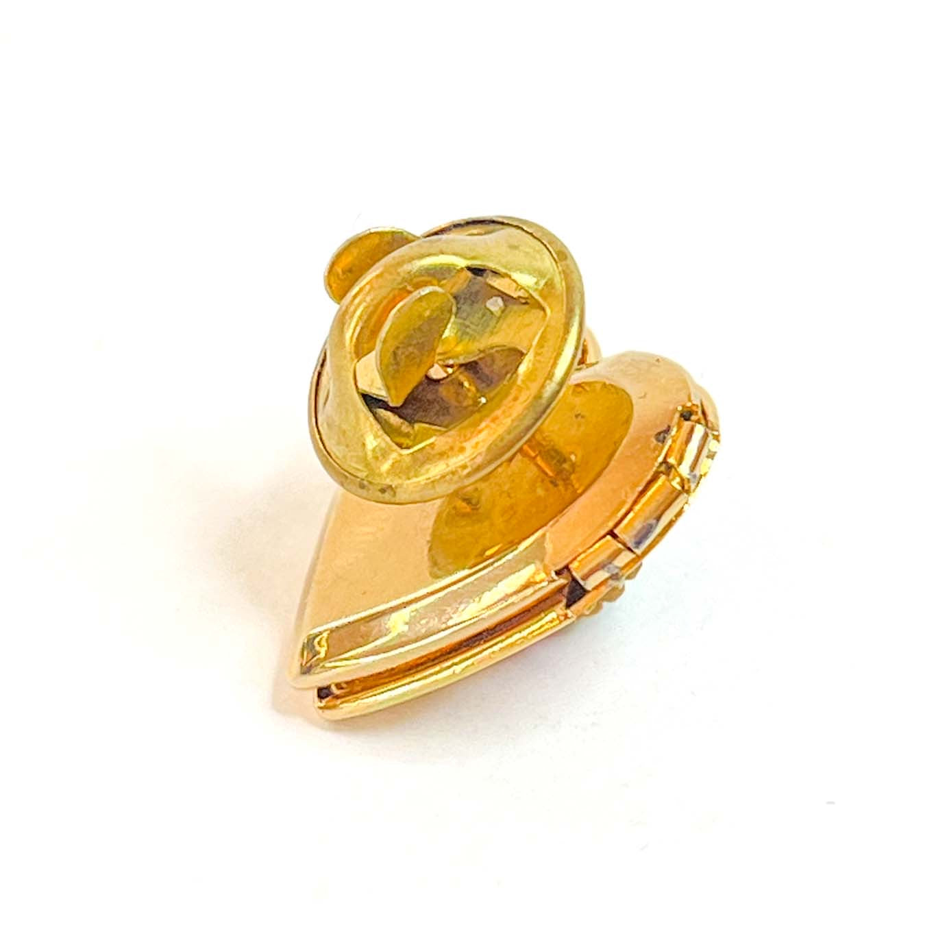 Prendedor Pin de Relicario Corazón Dorado