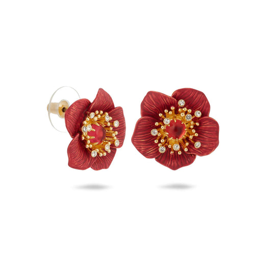 Pendientes Flores Eléboro Rojo Nueva Colección Les Nereides