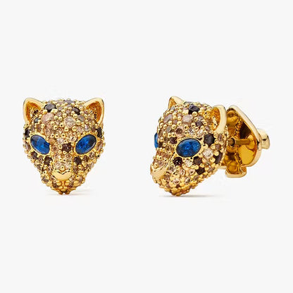 Aros leopardo dorados con Cristales Kate Spade