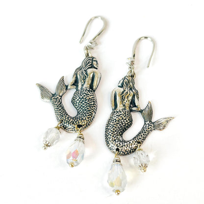 Aros sirena en tono plateado
