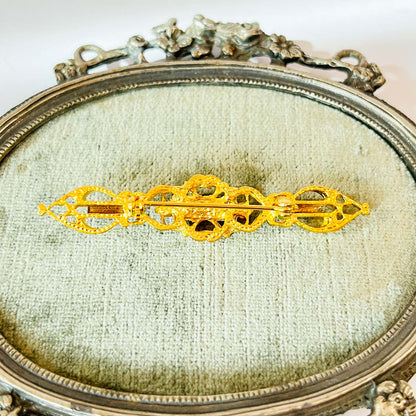 Prendedor Dorado con cristales Swarovski | Broche vintage