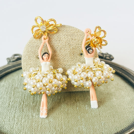 Pendientes Bailarinas Tutú de Perlas