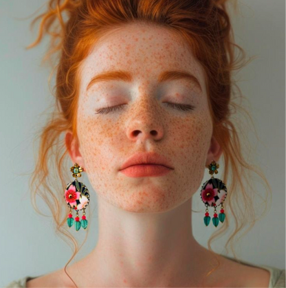 Pendientes Hanabi Floral –  Nueva Colección Poema Textil