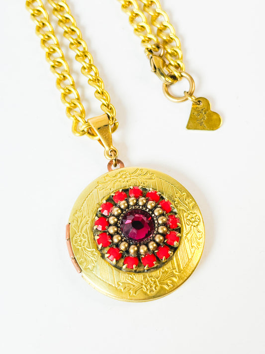 Collar Relicario Joya Rojo