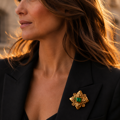 Prendedor Vintage Monet Dorado