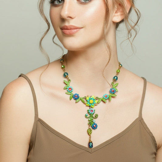 Collar Floral Multicolor con Swarovski