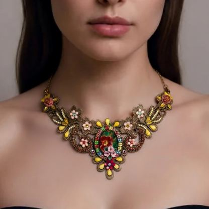 Collar Pechera Vintage Floral Multicolor