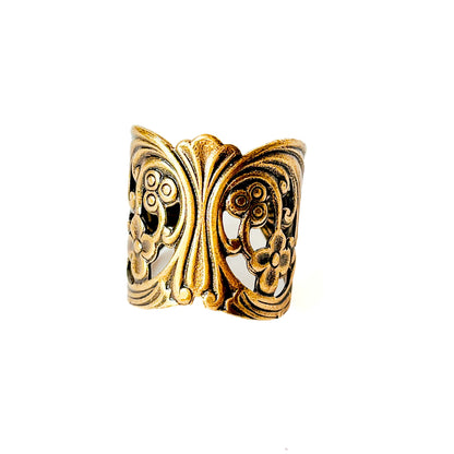 Anillo Ajustable Art Nouveau en Bronce Envejecido