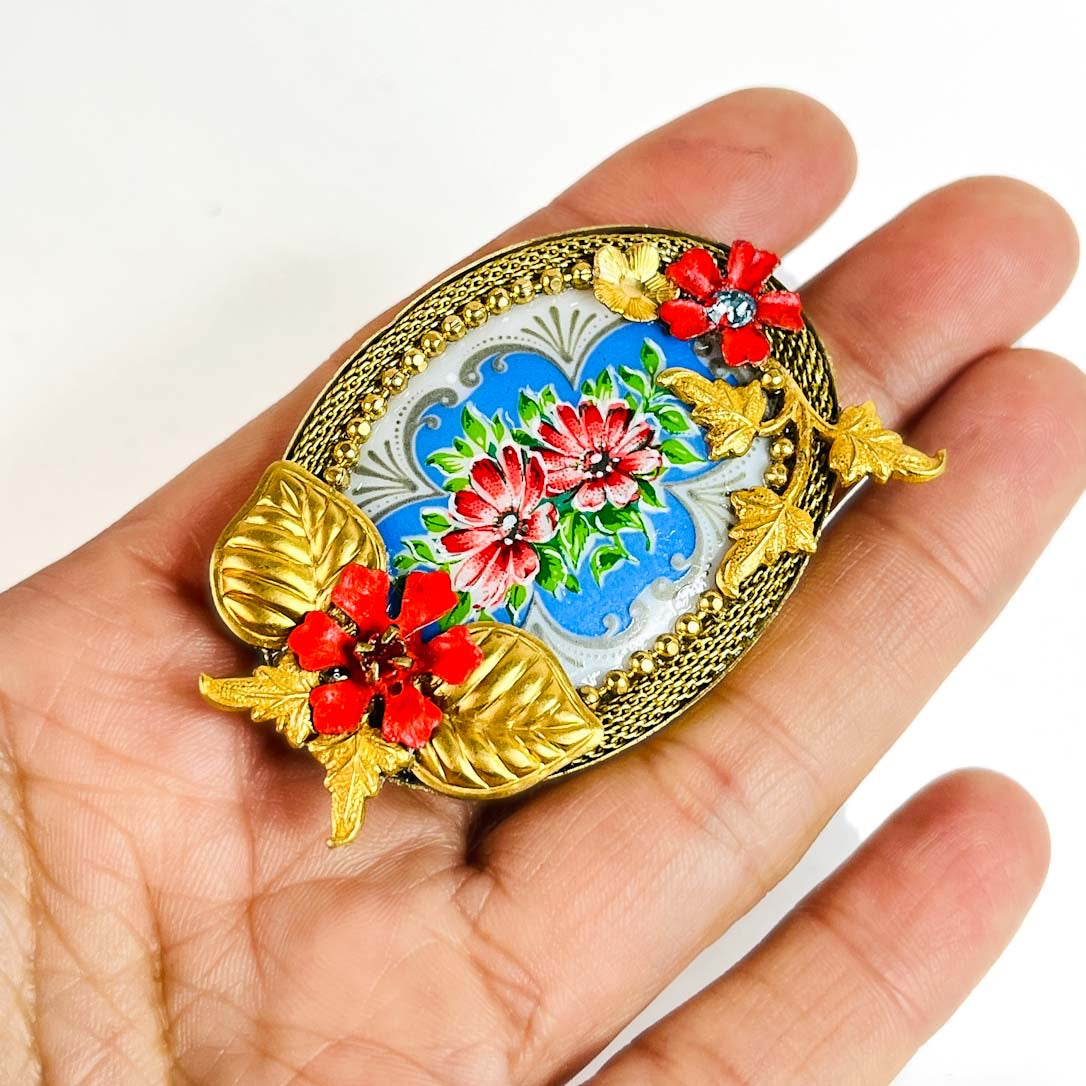 Broche Camafeo Floral Vintage Años 50 | Atelier de Bijoux