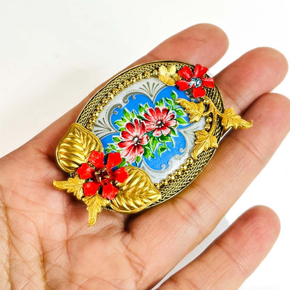 Broche Camafeo Floral Vintage Años 50 | Atelier de Bijoux