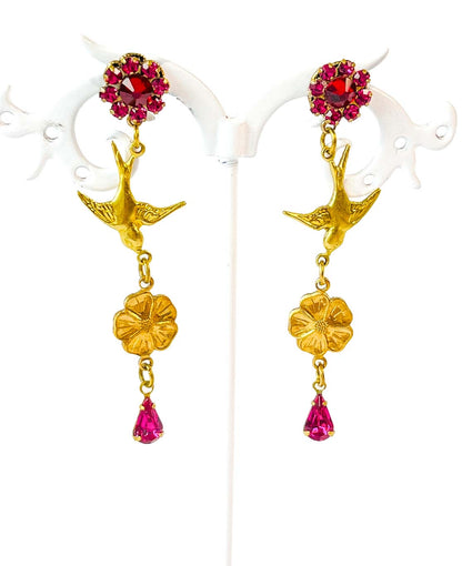 Aros Golondirnas con Cristales Swarovski
