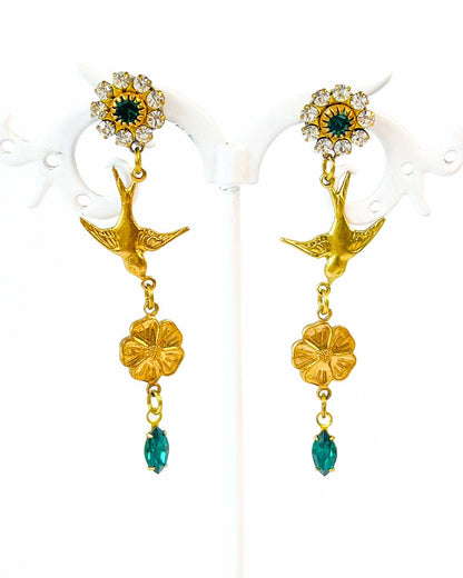 Aros Golondirnas con Cristales Swarovski