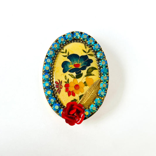 Éclat du Temps – Broche Camafeo Floral Vintage Esmaltado