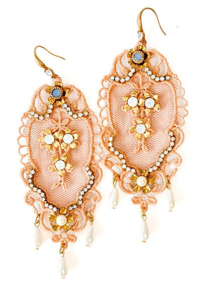 Maxi Pendientes Jardín Étereo Beige