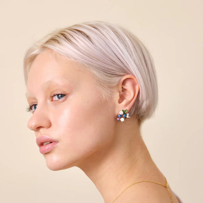 Pendientes Arándanos, Flores blancas y Luciérnaga