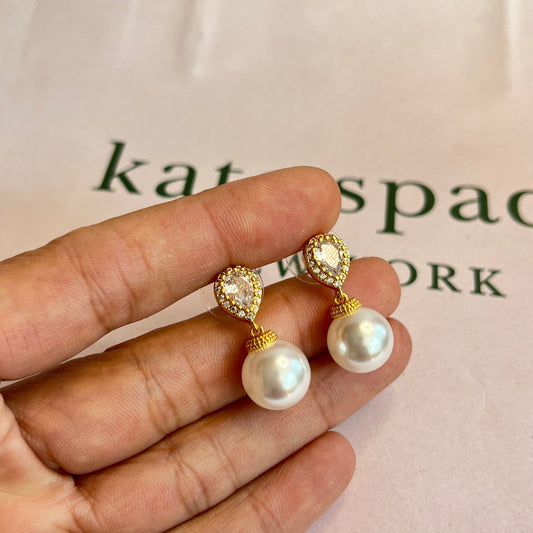 Pendientes Perla y Gota de Cristal Kate Spade