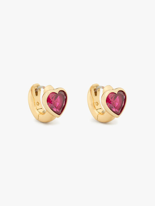 Huggies con forma de Corazón Brillante Mini Argollas Kate Spade NY
