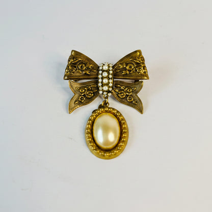 Prendedor Vintage Lazo Y Perla
