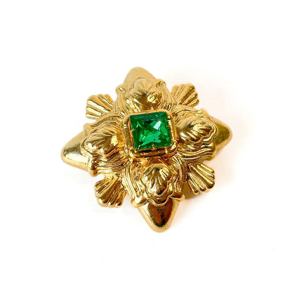 Prendedor vintage original Monet cristal verde