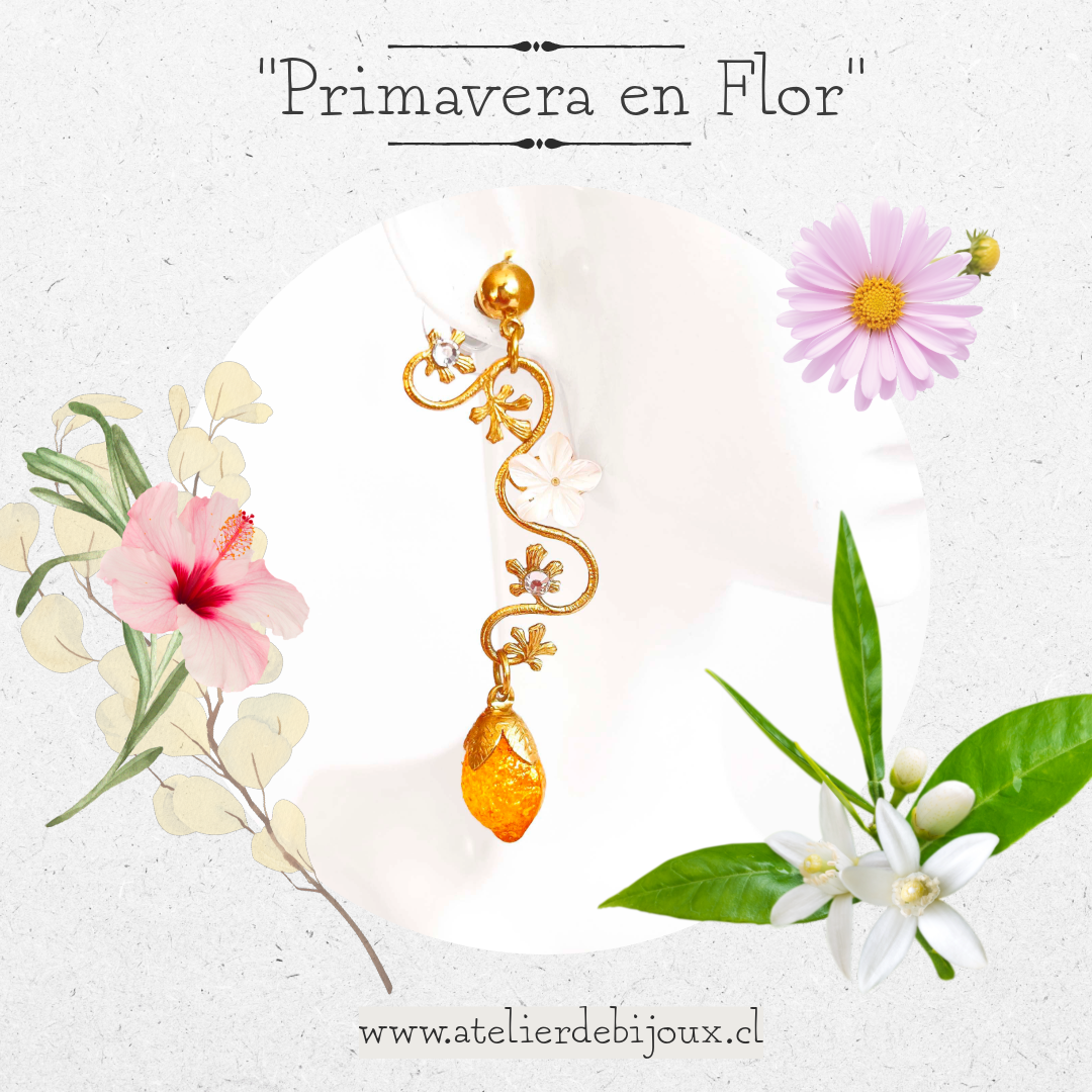 Pendientes Rama de Limonero en Flor