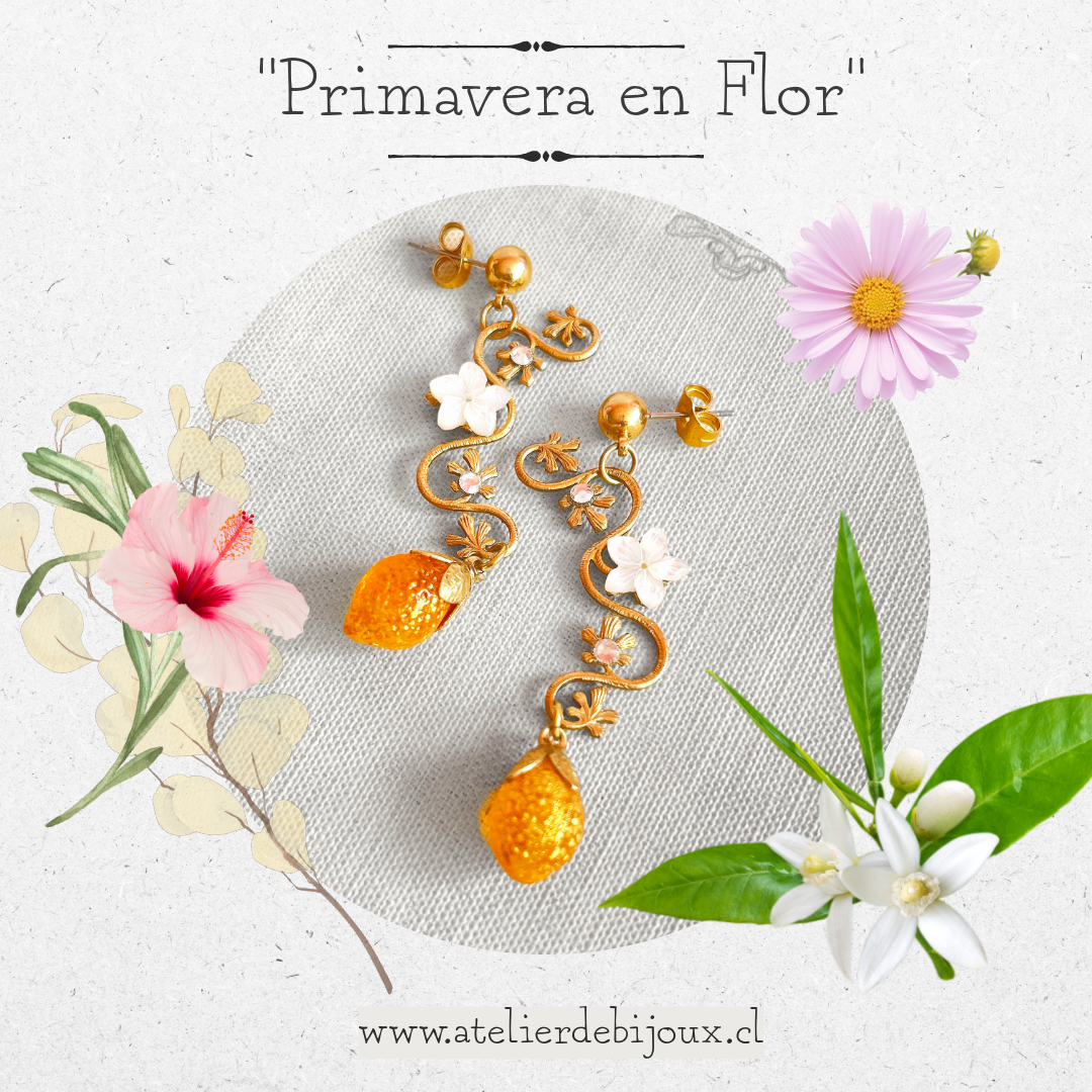 Pendientes Rama de Limonero en Flor