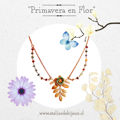 Collar de Rama en Flor y Cadena de Turmalinas