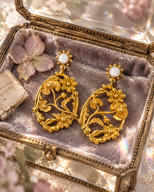 aros-ramas-en-flor-dorados