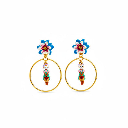 aros argolla dorada con gatitos de colores