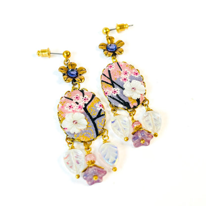 aros cerezos en flor
pendientes flores rosadas