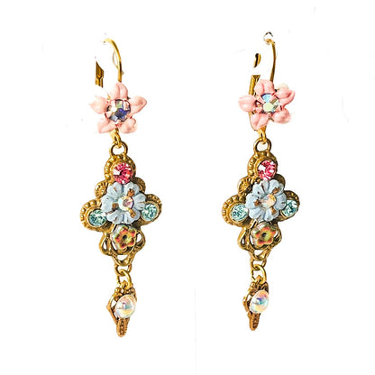 aros coloridos mujer pendientes diseño floral