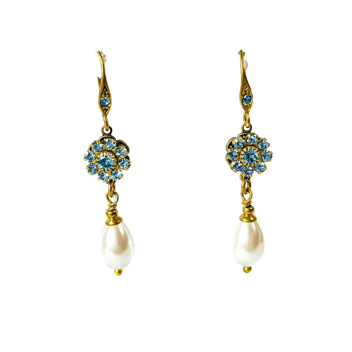 aros con perla y cristales swarovski