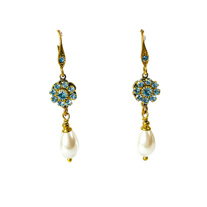 aros con perla y cristales swarovski