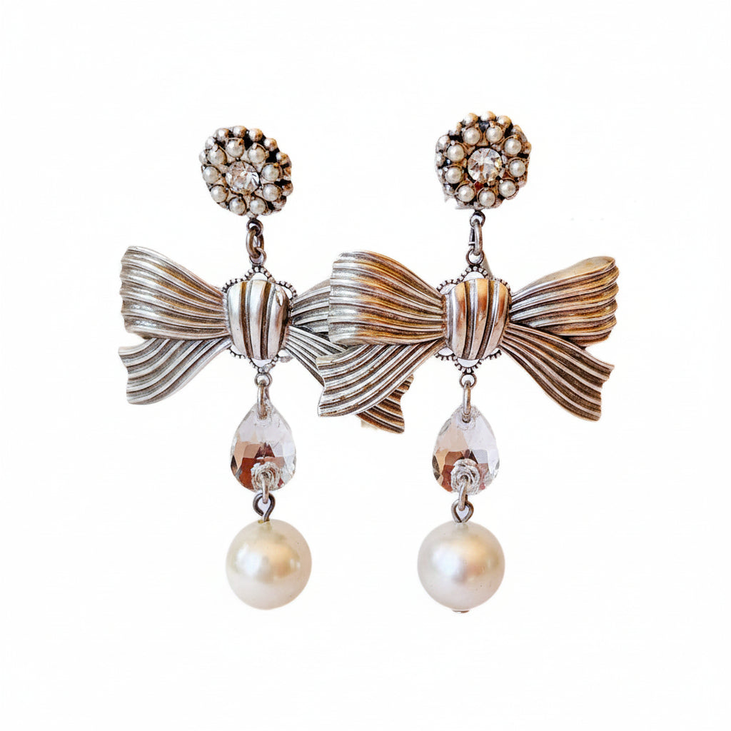 aros coquette grandes plateados