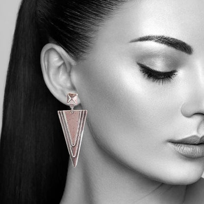 aros diseño art deco geométricos plata