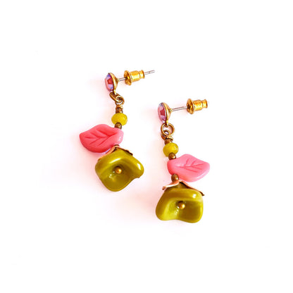 aros flor campana verde