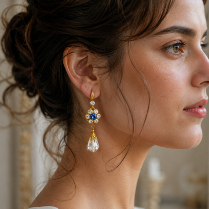 aros flor de cristal de Swarovski alto brillo