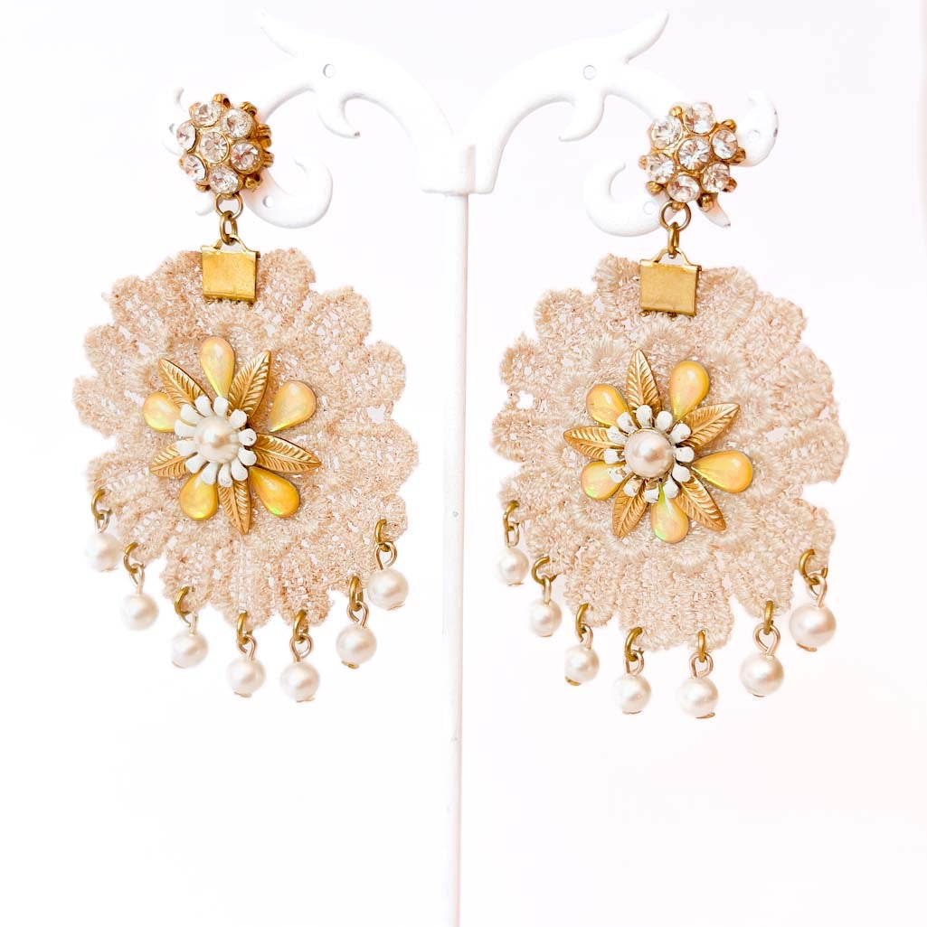 aros florales boho chic mujer