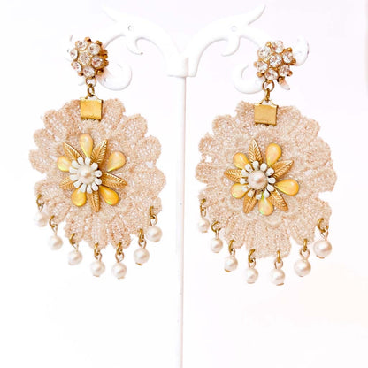 aros florales boho chic mujer